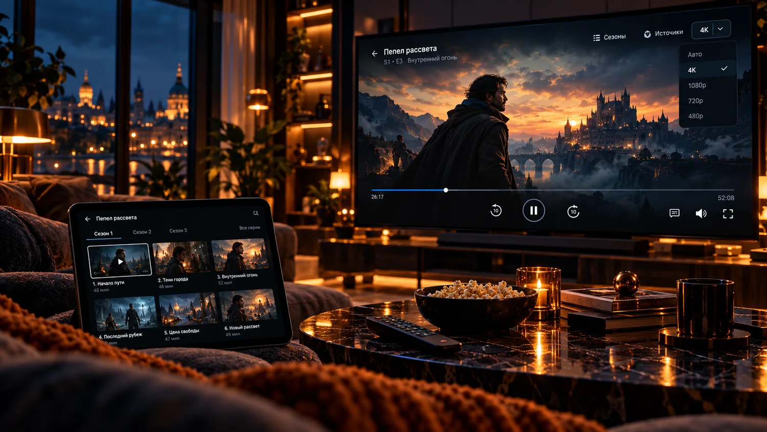 Просмотр Kinozapas в 4K на телевизоре